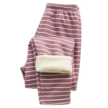 

Otqutp 1-11 Years Children s Thermal Pants Autumn Winter Warm Boys and Girls Baby Thick Long Cotton Pants In Children s Striped Bottoms Pajama Pants(Purple 3-4 Years)