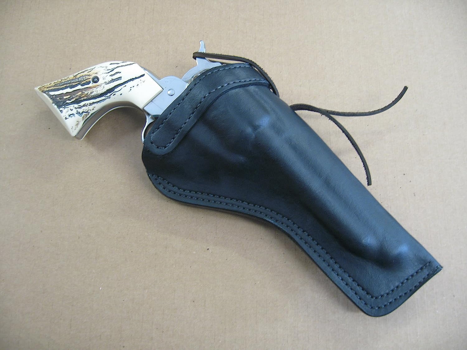 Azula Leather Cross Draw Holster for Ruger Wrangler 4.62" .22lr Single Action Revolver Black Left Hand