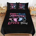 thumbnail image 6 of 3 Pcs Soft Bedding Set, Includes 1 Duvet Cover with Zipper And 2 Pillow Shams,Pink Or Blue Mommy Loves You Twin(86"x70"), 6 of 8