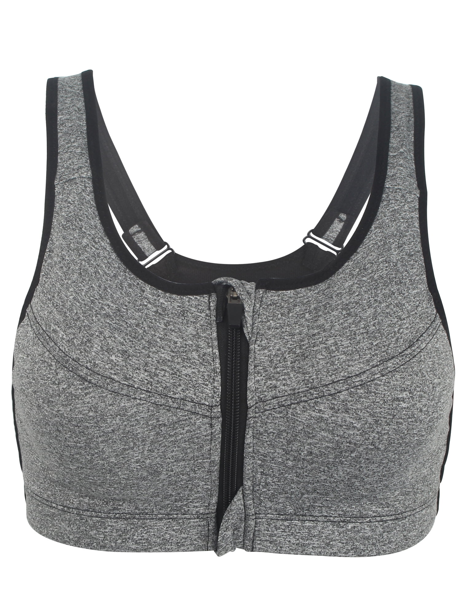 DODOING Women's Push Up Zipper Front Closure Padded Bras Sports Bra High  Impact Fitness Yoga Bras M-2XL 