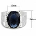 thumbnail image 2 of High polished (no plating) Stainless Steel Ring with Synthetic Synthetic Glass in Montana for Women Montana Stone Color Style TK3461 Size 8, 2 of 4