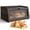 Carbonized, variant on Rustic Farmhouse Wooden Bread Box for Kitchen Countertop, Large Capacity Bread Storage Container, Decorative Bread Holder for Fresh Homemade Bread, Natural Wood Pantry Organizer