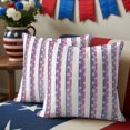 thumbnail image 4 of 2 Pack Outdoor Waterproof Throw Pillow Covers,July 4th American Star Stripe Decorative Square Patio Pillowcases for Chair Couch Sofa 16x16in, 4 of 9