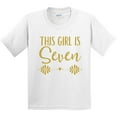 thumbnail image 3 of Inktastic 7th Birthday Gold Lettering 7 Year Old Girl Youth T-Shirt, 3 of 5