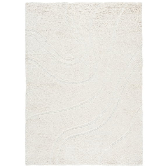 SAFAVIEH Casablanca Debra Wavy Shag Area Rug, Ivory, 8' x 10'