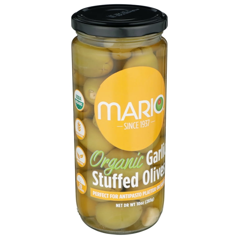 Mario® Organic Garlic Stuffed Olives 10 oz. Jar - Walmart.com