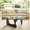 Elegant Black+Transparent Glass, variant on Modern Glass Coffee Table for Living Room for Bedroom Living Room, Office, Dark Walnut, 35"