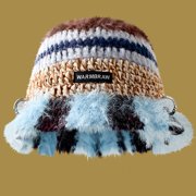 Mikilon Women Winter Warm Fishermans Hats Patchwork Color Knitted Thicken Hats Versatile Colorful Thermal Hats