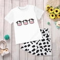 thumbnail image 2 of TOWED22 Toddler Baby Girl Boy Summer 2pcs Outfit Trendy Graphic Short Sleeve Crewneck T-Shirt Tee Elastic Waist Shorts Set Clothes(White,3-4 Y), 2 of 6