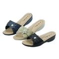 thumbnail image 2 of Women's Slip-On Low Wedge Comfort Sandals, Flower Accent, 2 of 2