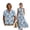 Blue Dragonfly Cherry Blossom, variant on Blue Palm Leaves Print Cotton Linen Couple Matching Outfits Women's Sleeveless Summer Dress with Pockets Men's Short Sleeve Button Up Shirt, 2026 Beach Vacation Dress Couple Set, Size L