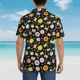 thumbnail image 4 of Pofeuu Flower Butterfly Print Hawaiian Shirt for Men Sleeves Casual Button Down Summer Beach Dress Shirts T-Shirts,Large, 4 of 7