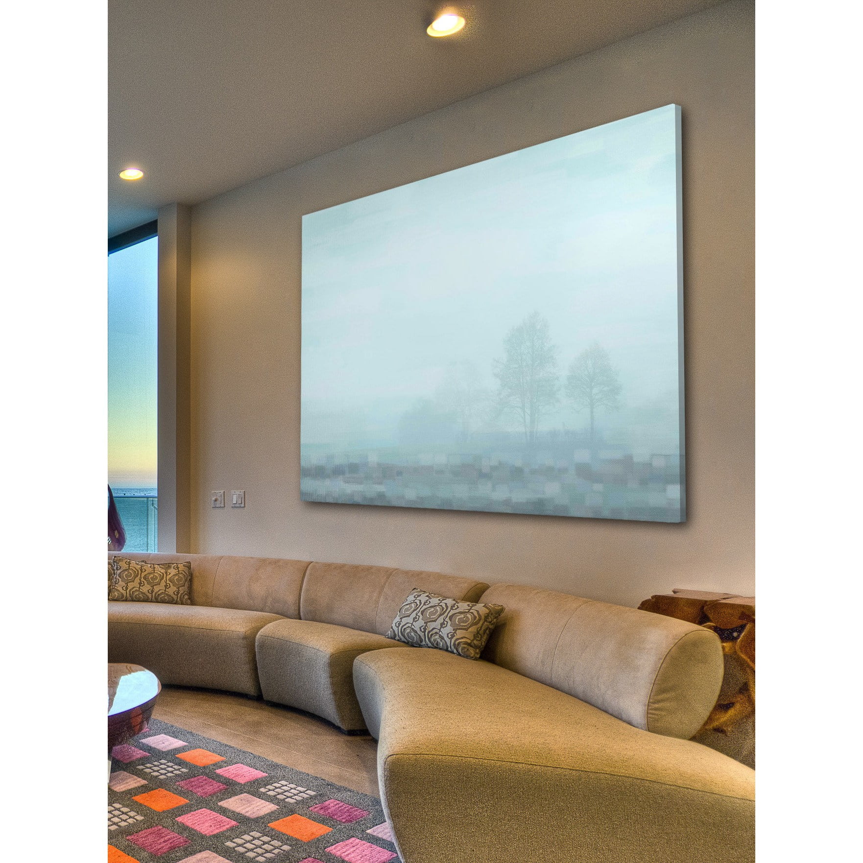 Parvez Taj Hues of Blue Art Print on Premium Canvas