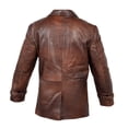 thumbnail image 2 of Men Brown Real Leather Jacket Pea Coat, 2 of 2