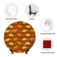thumbnail image 4 of Kdxio Dinosaurs and Leaves Bone China Decorative Plate Ceramic Decorative Plate for Home Office Wall Stand Decorative Plates for Home Bedroom-10in, 4 of 6
