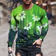 thumbnail image 2 of Camiseta de todos los días unisex para hombre Camiseta informal de manga larga con estampado gráfico en 3D del día de San Patricio Pompotops  oipoqjl6709, 2 of 9
