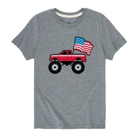 

Instant Message - American Flag Truck - Toddler Short Sleeve T-Shirt