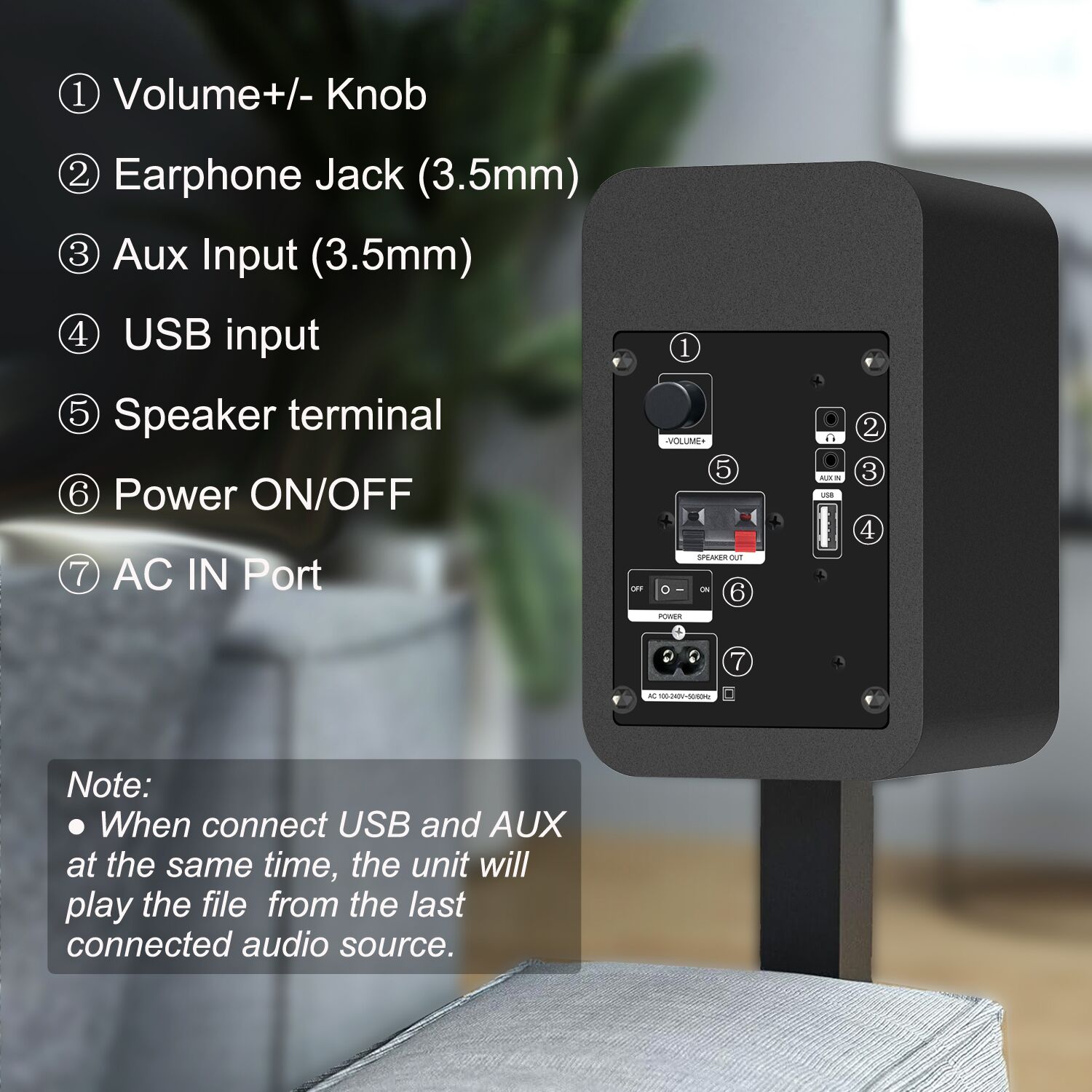 LONPOO Plug-N-Play Computer Speaker for Desktop and PC, 30W RMS Active Bookshelf Speaker with 3-inch Full Range Speaker,Support Bluetooth 5.3, USB Playback,Aux-in and 3.5mm Earphone Port