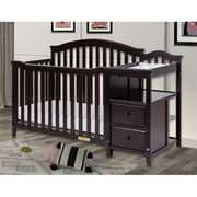 AFG Baby Furniture Kali 4-in-1 Convertible Crib and Changer, Espresso