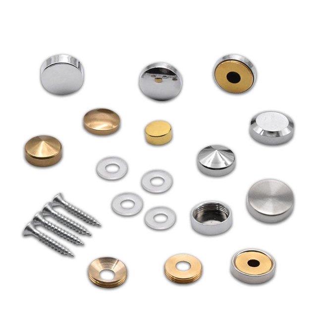 Tapa decorativa para uñas con espejo de cobre puro de alta calidad y múltiples especificaciones, tapa decorativa para uñas con tornillo de vidrio, tapa publicitaria, tapa de cobre