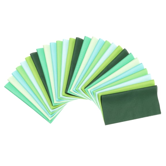 Uxcell Cotton Fabric Bundles, 28Pcs 4 x 4 Inch Fat Quarter Solid Color Precut Fabric Squares for Sewing Patchwork Quilting DIY Crafts, Green