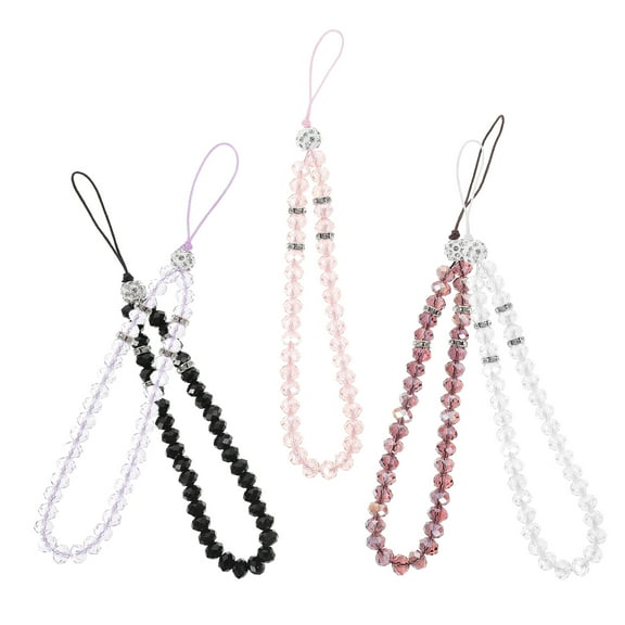 Raindrops Beaded Crystal Phone Charms Assorted Colors Bohemian Style Hanging Decorations 5 Pieces