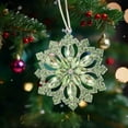 thumbnail image 3 of Christmas Snowflake Ornaments Decorations for Christmas Tree, Metal Hanging Rhinestones Ornament Decor, Glitter Crafts Snowflake Decorations Indoor Xmas Gifts for Holidays Winter Annual Keepsake, 3 of 7