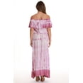 thumbnail image 3 of Riviera Sun Tie Dye Off Shoulder Maxi Sundress (1X, Mauve), 3 of 3
