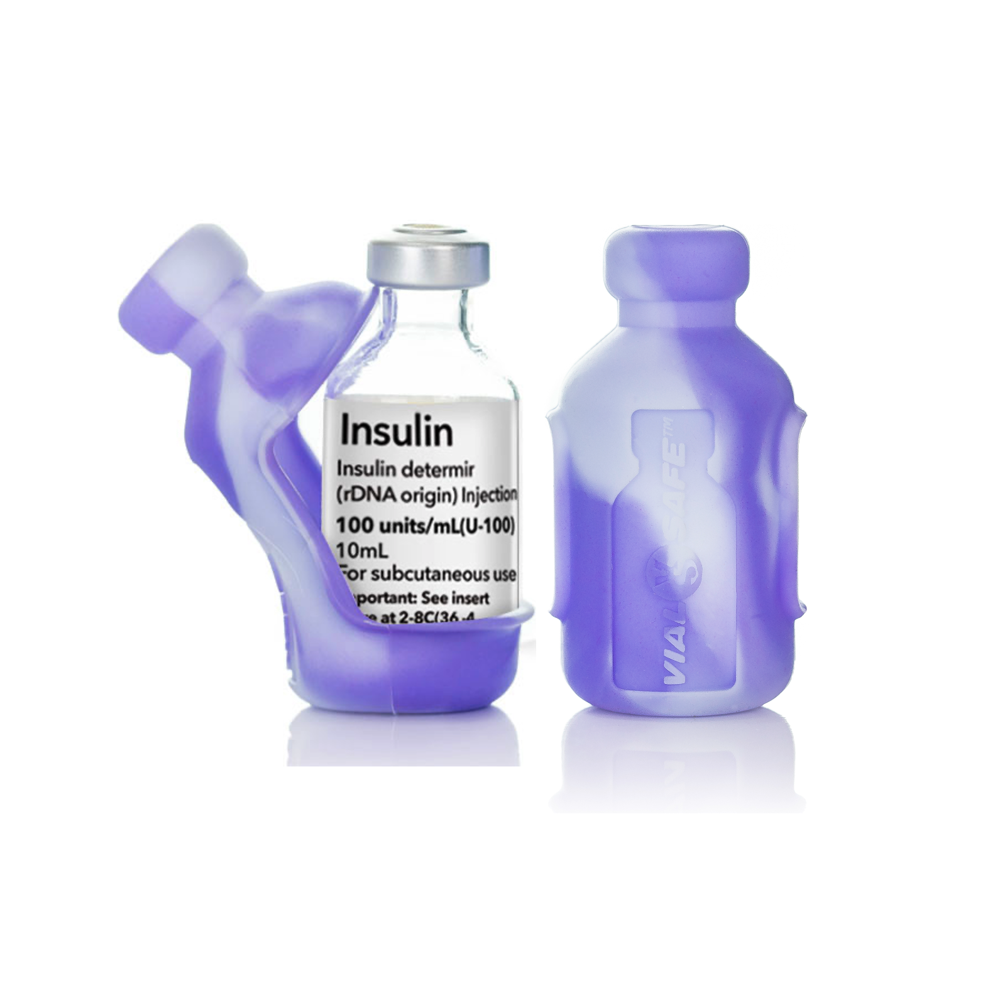 Insulin Vial Protector Case by Vial Safe, Short 10mL Size, Tie Dye