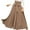Khaki, variant on qolati Women's Elegant Maxi Skirts High Waist Bow Tie Front Pleated Long Skirt Trendy Flowy A-Line Prom Party Flared Skirt