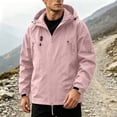 thumbnail image 6 of Jessboyy Mens Windbreaker Jacket with Hood Long Sleeve Rain Shell Jackets with Pockets Waterproof Windproof Outdoor Jacket Pink,S, 6 of 7