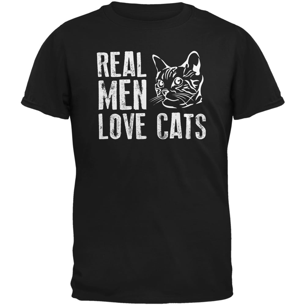 Old Glory Mens Real Men Love Cats Short Sleeve Graphic T Shirt Walmart Com