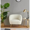 thumbnail image 3 of LUXMOD Modern Armchair Super Soft Wool Single Sofa Living Room Accent Chair-White, 3 of 9