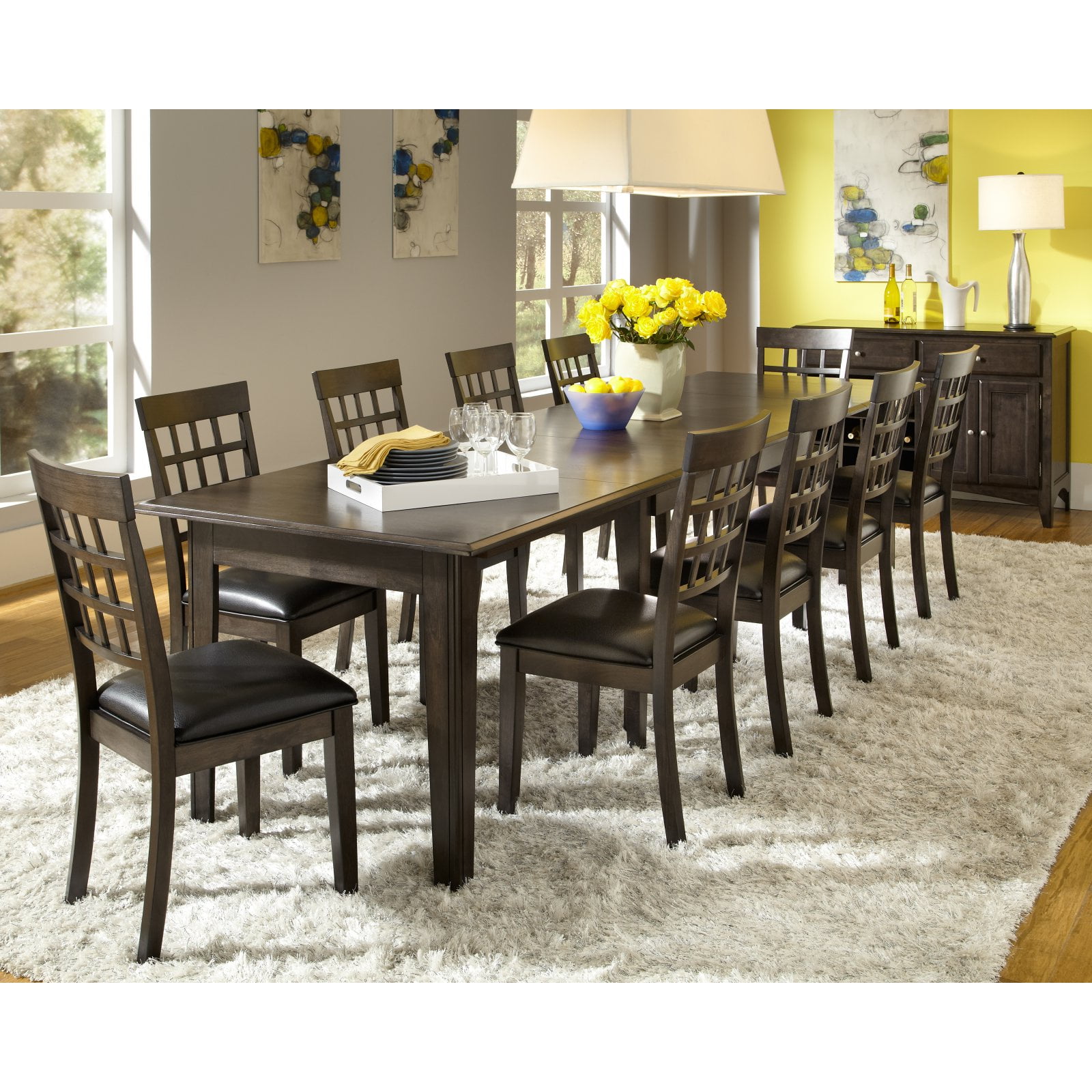 AAmerica Bristol Point Rectangular Extension Dining Table Warm Gray