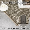 thumbnail image 4 of GlowSol 6'x9' Floral Area Rug Vintage Washable Rug Non-Slip Low Pile Farmhouse Distressed Carpet for Living Room Bedroom, Brown, 4 of 8