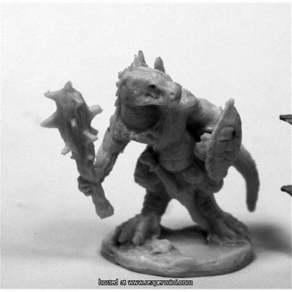 25mm Scale Lizardman with Club & Shield - Gene Van Horne