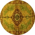thumbnail image 1 of Ahgly Company Machine Washable Indoor Round Persian Yellow Traditional Area Rugs, 3' Round, 1 of 4
