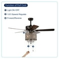 thumbnail image 4 of QHTX 52" Brushed Nickel Chandelier Ceiling Fan, 5 Blades, Indoor, 4 of 9