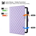 thumbnail image 2 of for Samsung Galaxy Tab A8 10.5 inch Release 2022 (SM-X200/SM-X205) Case, Rhombus Pattern Multiple Viewing Angles Stand Slim Folio Cover (Purple), 2 of 6