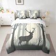 thumbnail image 2 of Castle Fairy Safari Deer Twin Bedding Sets 7-Piece for Kids Teenagers Adults,Smooky Jungle Animal Bedding Comforter Set Microfiber,Woodland Wildlife Breathable Sheet Sets,Breathable Home Decor, 2 of 8