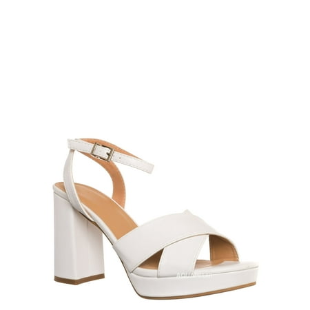 

Two Piece Block Heel Sandal Women Simple Dress Shoes