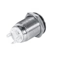 thumbnail image 3 of Interruptor de botón pulsador LED, interruptor de botón pulsador de alimentación LED de 12 mm Interruptor de botón pulsador momentáneo de latón para automóviles(Anillo de luz LED blanco), 3 of 3