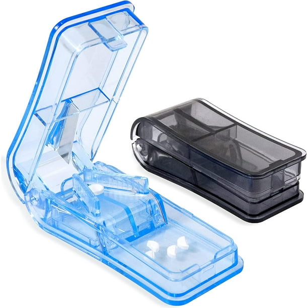 Pill Cutter, 2 Pcs Pill Crusher, Pill Splitter with Blade in Half