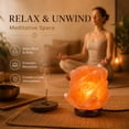 thumbnail image 2 of Himalayan Salt Lamp with Wood Base, Rose Night Light, Natural Crystal Decorative Mood Lighting, Aesthetic Home Decor for Bedroom & Office Desk, 2 of 9