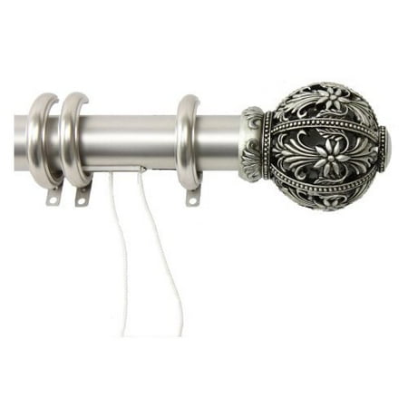 Rod Desyne Decorative Traverse Rod With Rings Lacey Finial