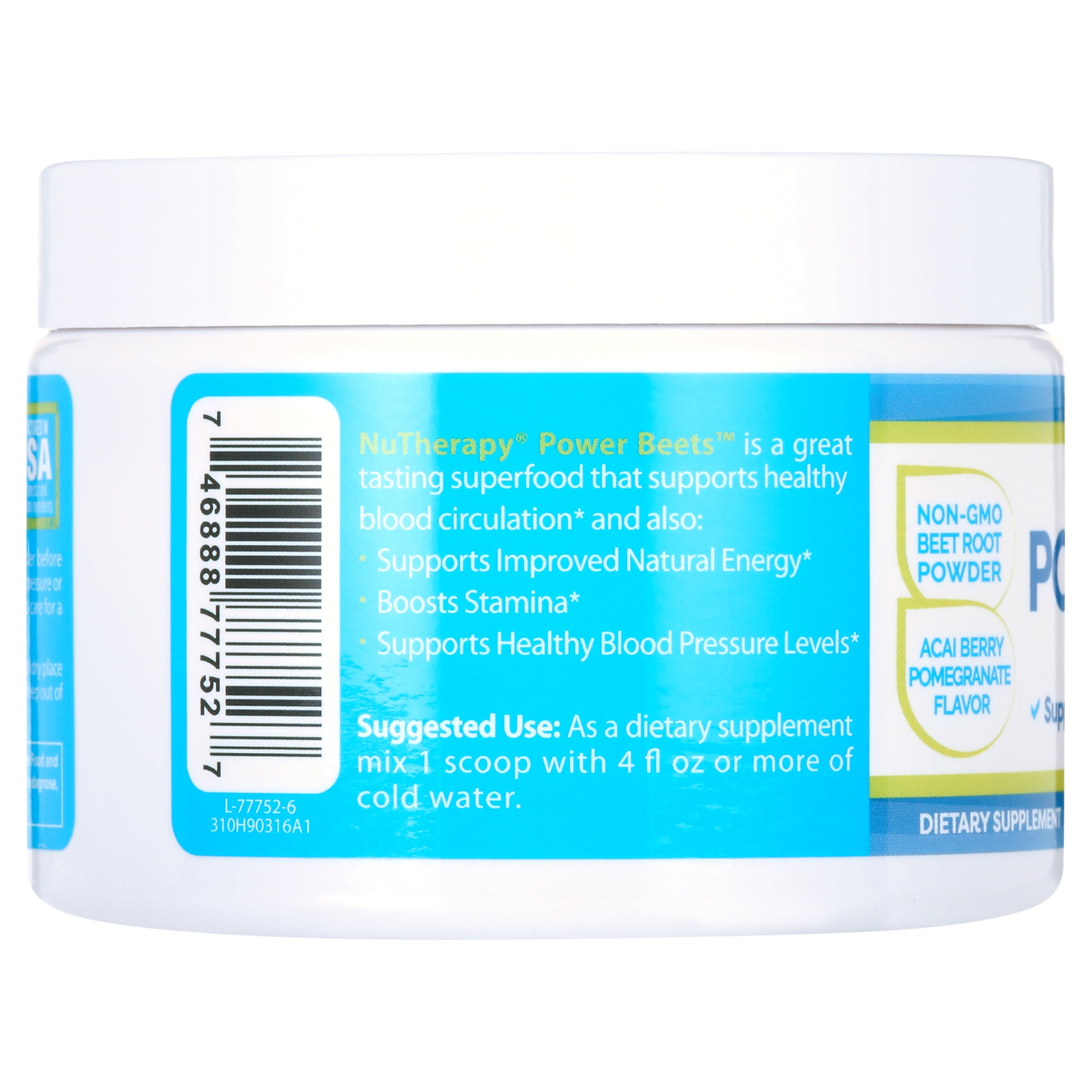 Nu-Therapy Power Beets Suppement Powder, Acai Berry Pomegranate, 5.8 oz, 30 Serving