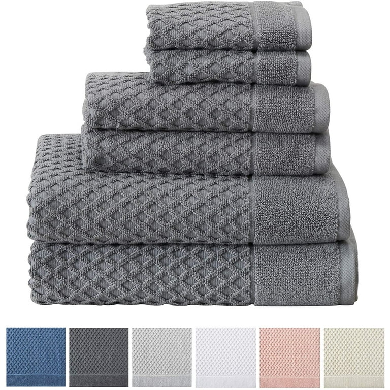 Flume Home Hand Towel Set of 4 I 100% Turkish Cotton I 16x28 Inches (Frost Gray) Turkish Hand Towel I Decorative Hand Towels for Bathroom I Gray