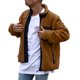 thumbnail image 1 of Cárdigan Abrigo Manga Larga Bolsillo Cremallera Moda Cómoda Chaqueta Top para Hombres Amarillo Parduzco 3XL, 1 of 5