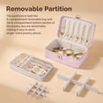 thumbnail image 6 of Casegrace Marble - Pattern PU Leather Jewelry Box, 2-Layer Storage with Removable Jewelry Tray,Organizer for Women Necklaces, Earrings, Rings, Home Countertop Decorative Storage Gift Case, 6 of 9