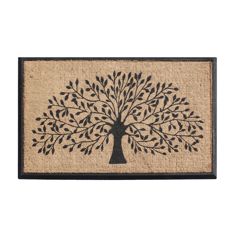 First Impressions HandCrafted Rubber Coir Tree Double Door Mat 30" X